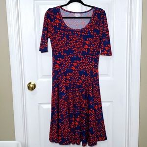 Women's LLR Nicole Dress Size Medium Blue with Red